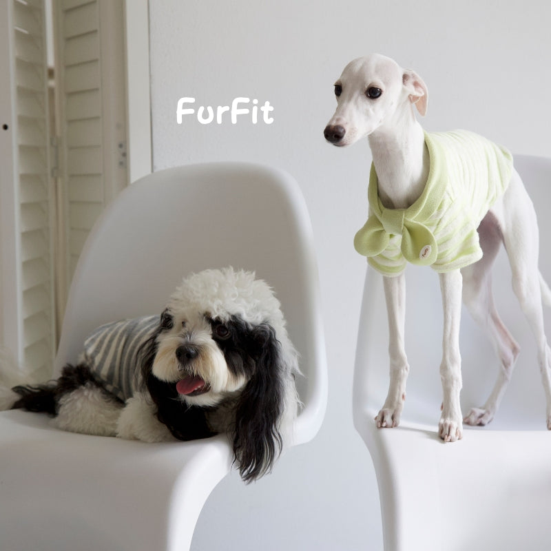 Felpa per Cani “Puff Stripe Bow”