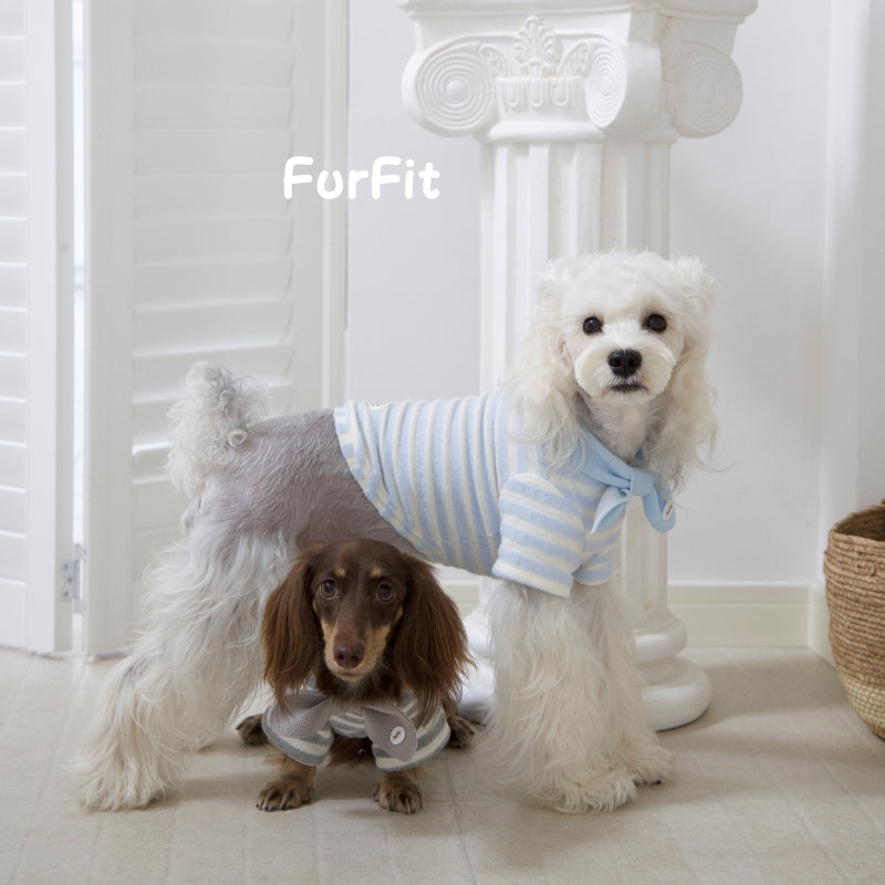 Felpa per Cani “Puff Stripe Bow”