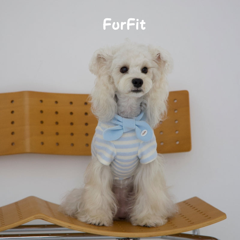 Felpa per Cani “Puff Stripe Bow”