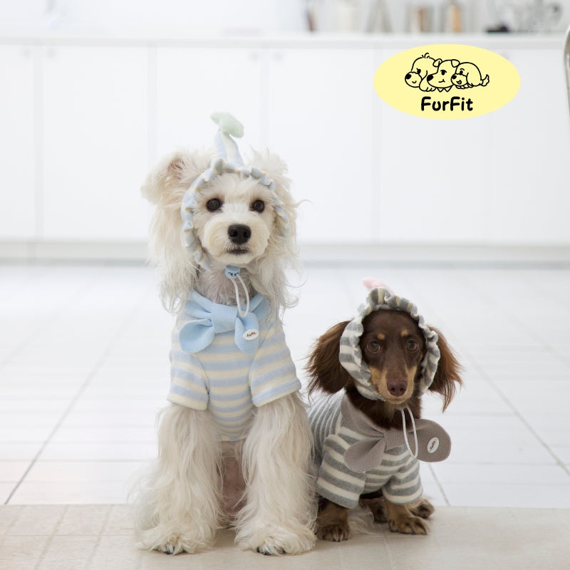 Felpa per Cani “Puff Stripe Bow”