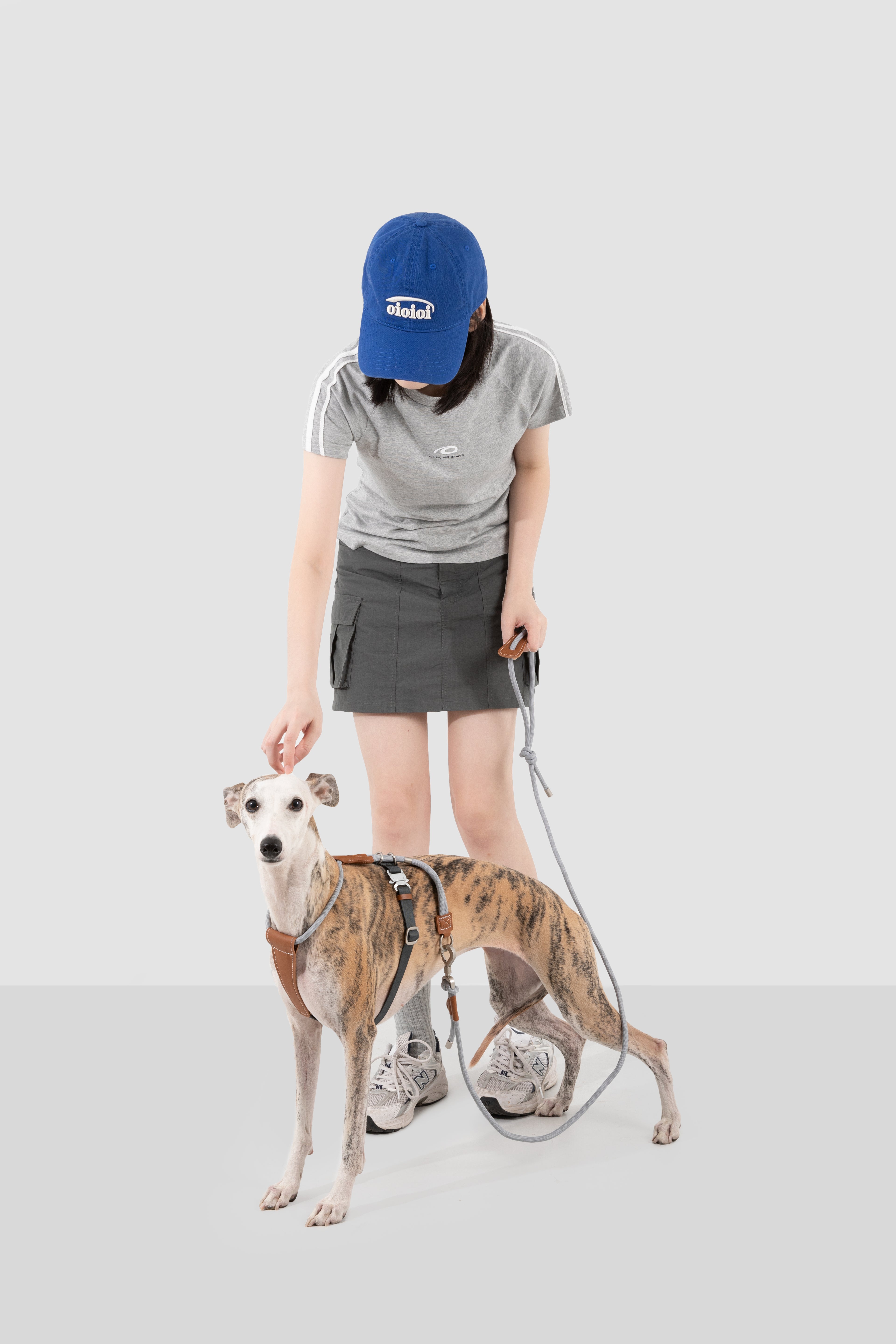 Pettorina in Corda con Dettagli in Pelle – Grigio