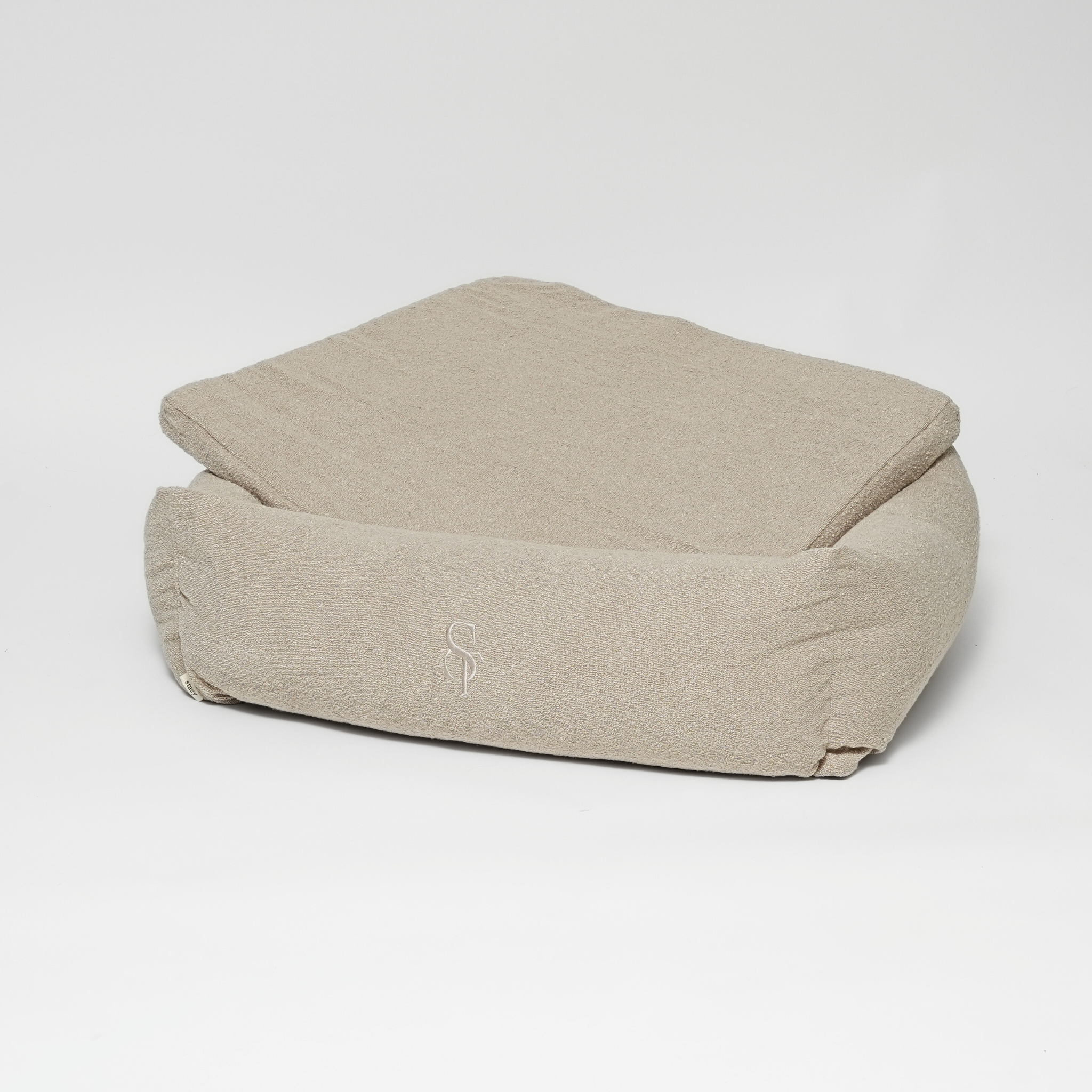 Cuccia Vera per cani in bouclé avena
