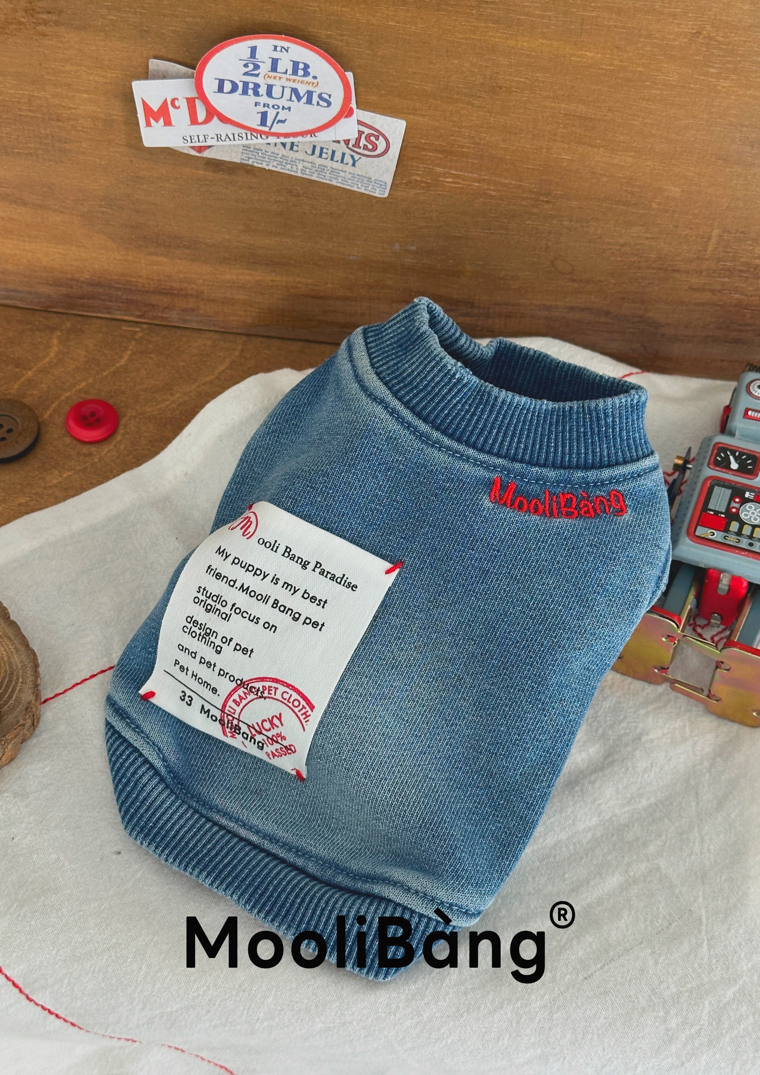 Felpa per Cani “Classic Style Denim”