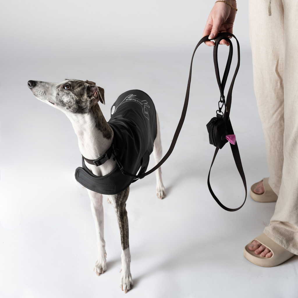 Impermeabile per cani nero riciclato