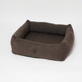 Cuccia Vera per cani, bouclé castagna