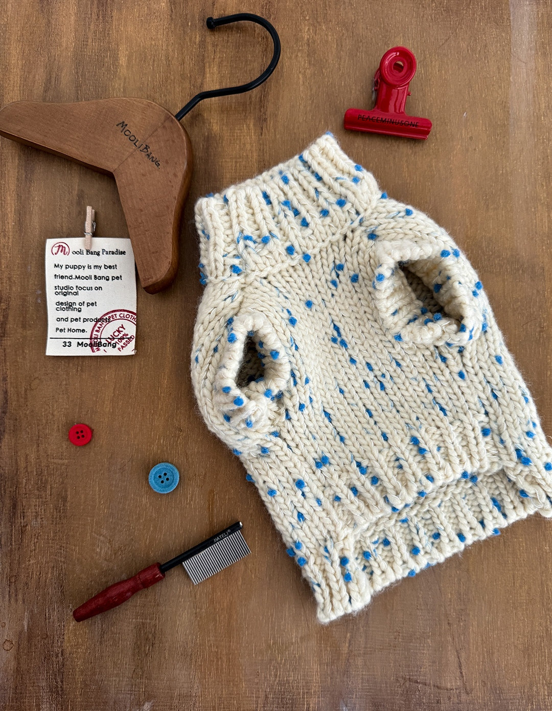 Maglioncino per Cani “Blue Polka Dots”