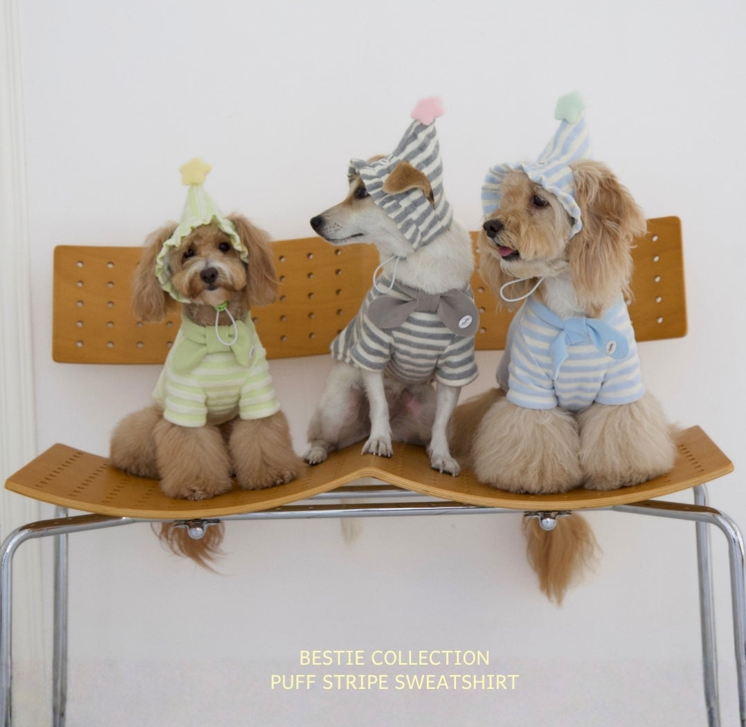 Felpa per Cani “Puff Stripe Bow”