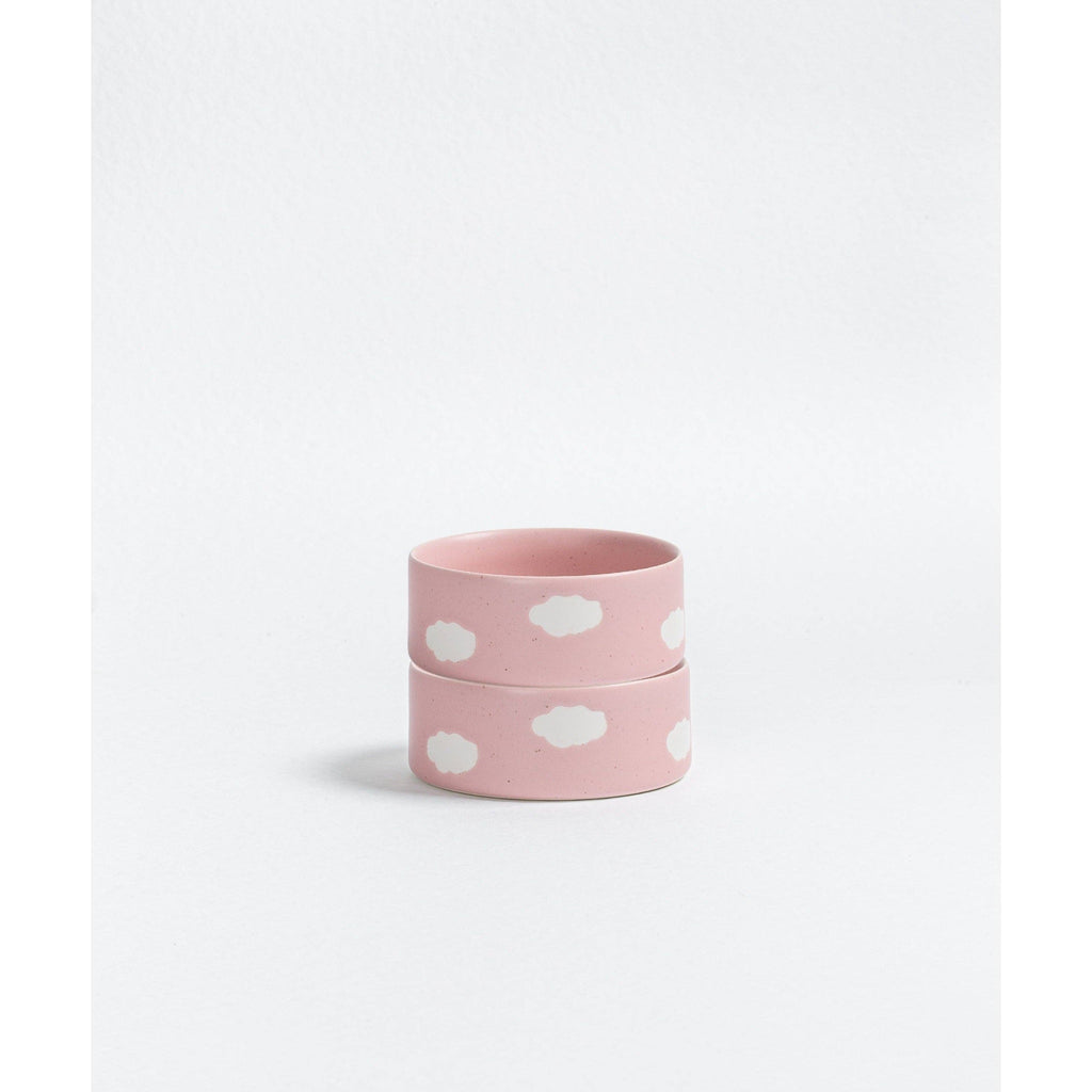 Set of 2 Pink Cloud Pet Bowls 14 cm