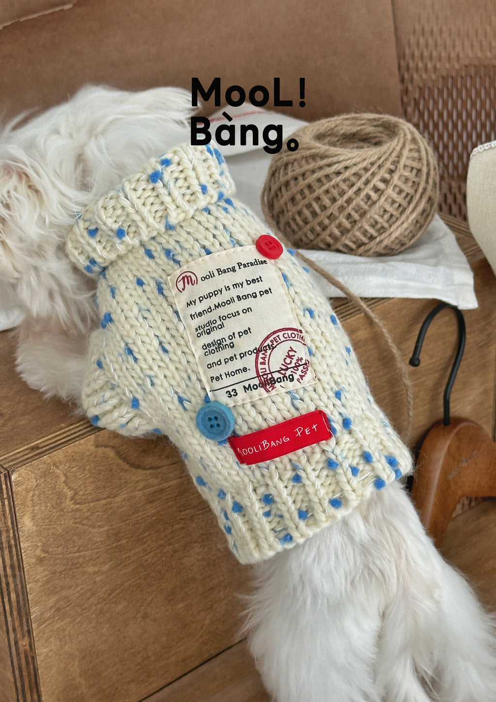 Maglioncino per Cani “Blue Polka Dots”