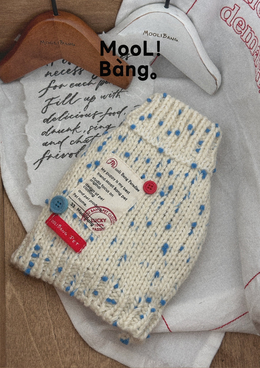 Maglioncino per Cani “Blue Polka Dots”