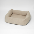 Cuccia Vera per cani in bouclé avena