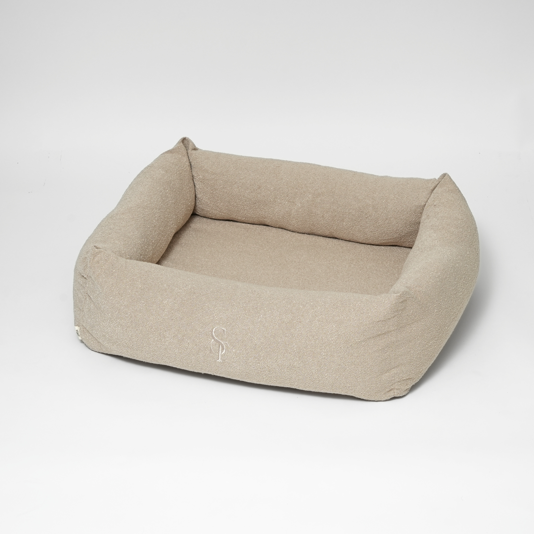 Cuccia Vera per cani in bouclé avena