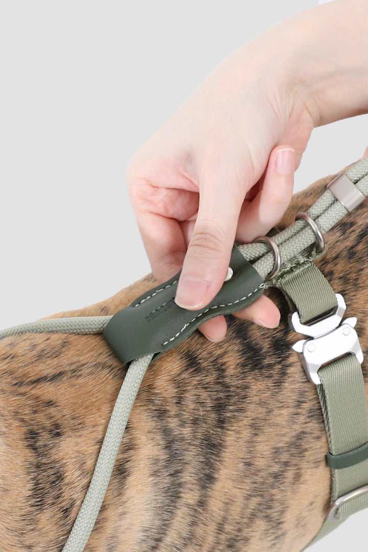 Pettorina in Corda con Dettagli in Pelle – Verde